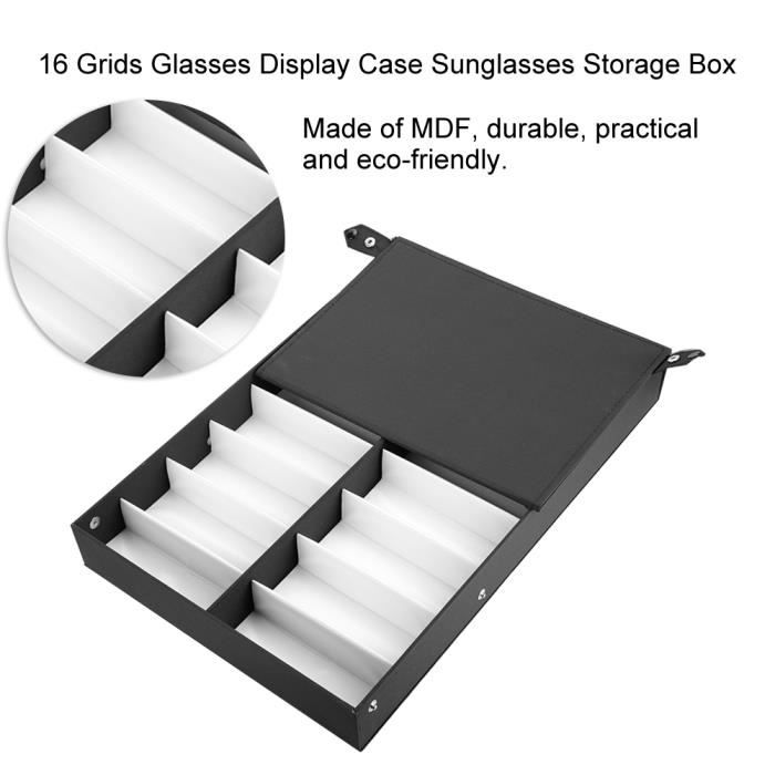 Rangement Lunettes 8 Fentes Avec Fenêtre - Boîte à Lunettes Anti-Poussière Et Protection