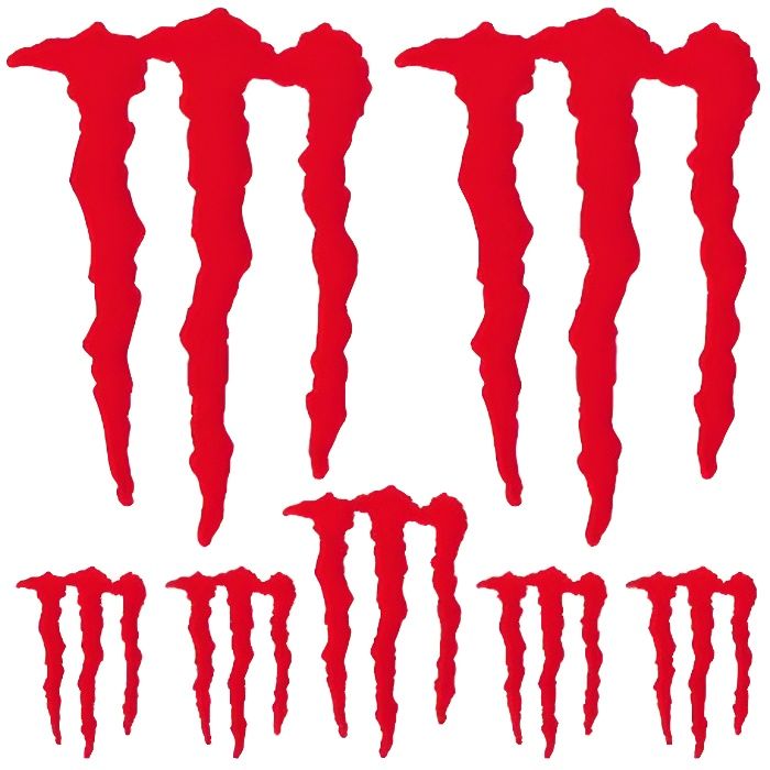 Kit stickers monster energy Ref: SPON-024 Rouge - Cdiscount Maison