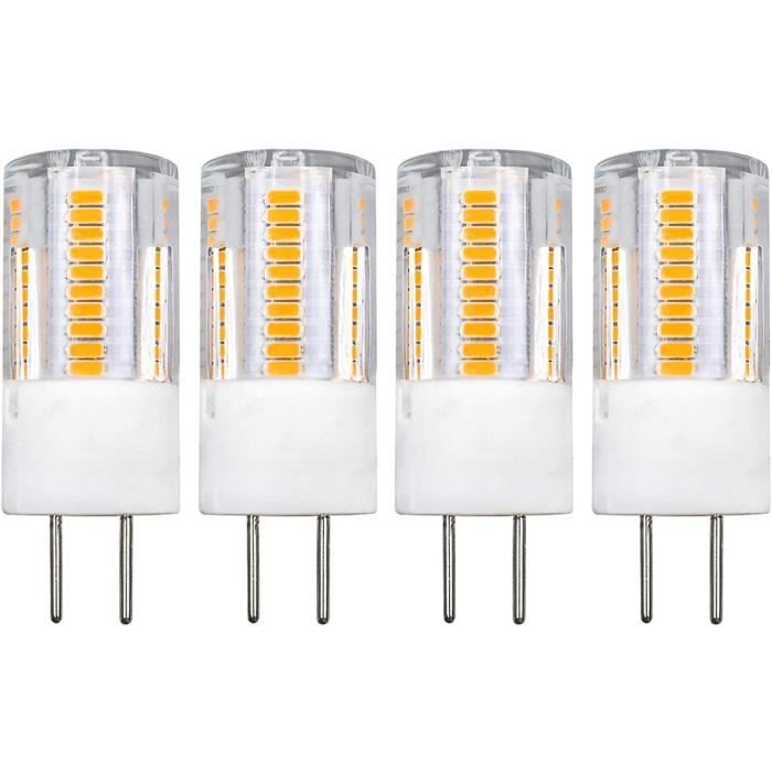 GY6.35 Lot de 4 ampoules LED 12 V Blanc chaud 2 W Remplace 20 W JC