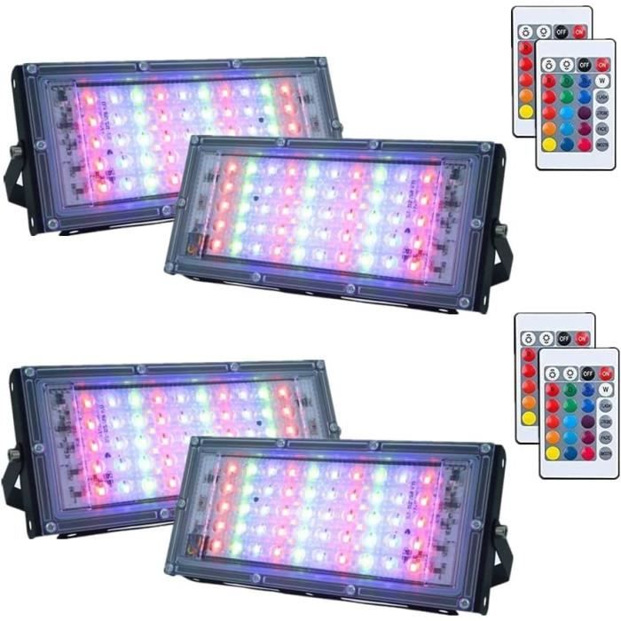 Projecteur LED Couleur 150W, Projecteur LED RGB Exterieur P65 Etanche avec Télécommande pour