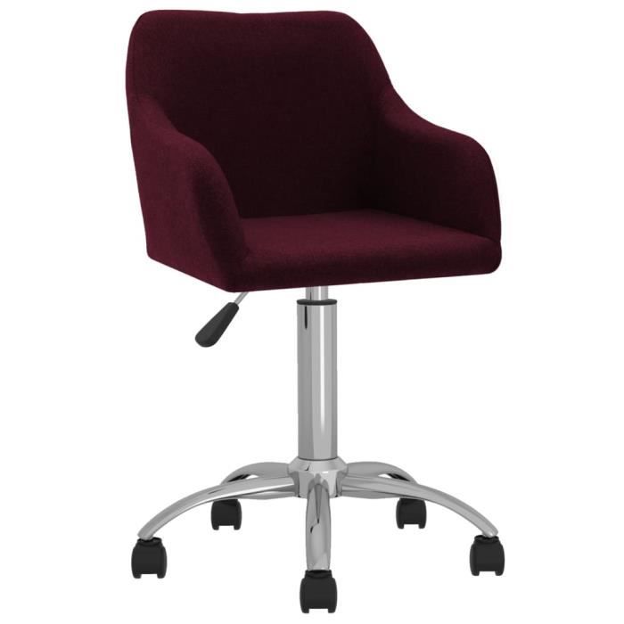 chez jili chaise de salon - luxueux fauteuil pivotante de bureau violet tissu fr9120