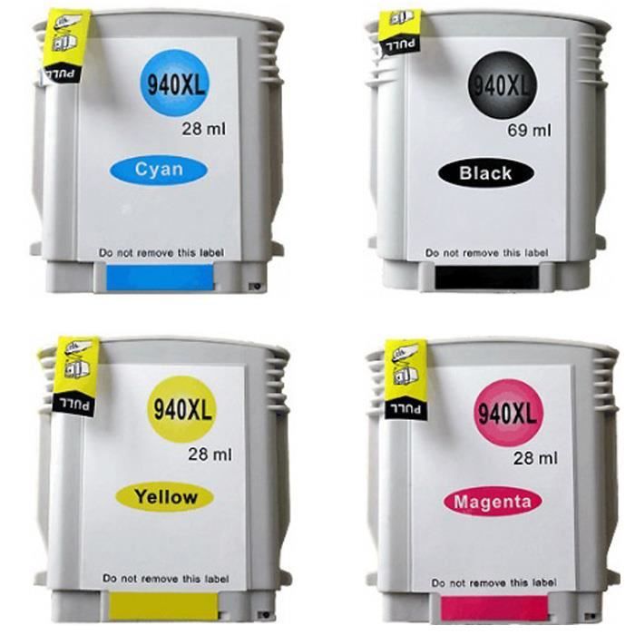 Pack 4 cartouches HP-934 / 935 XL générique HP - 4 Couleurs