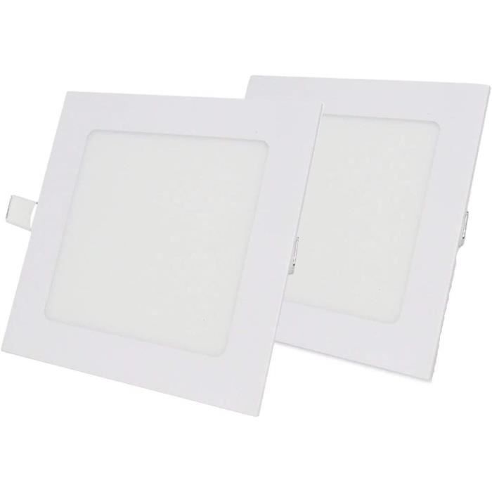 2 Spots LED Encastrés 9W - Blanc Froid 6500K - Ultrafins 145mm - Transformateurs Inclus