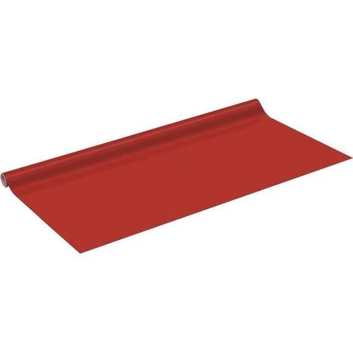 Adhésif rouleau uni brillant rouge 2mx45cm