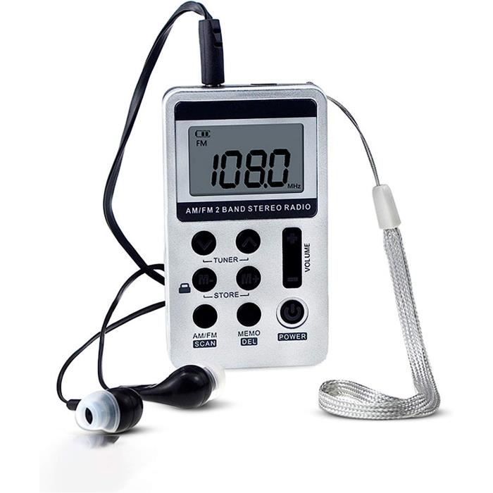 Mini Radio FM Portable COVVY Stéréo Avec Horloge Numérique - Idéale Pour Guide Touristique Et Activités Extérieures