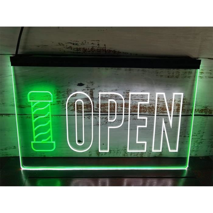 Neon Lights Signs Open Barber Shop Led Neon Sign, Plug Powered Dual