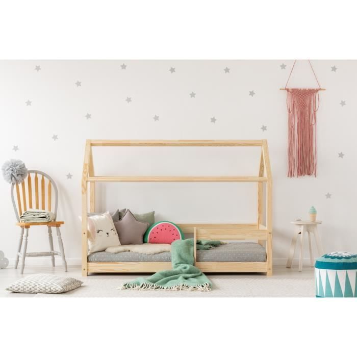 lit enfant 160 x 200 cm avec sommier type cabane en bois naturel modele mmb achat vente structure de lit lit 160x200 sommier modele mb soldes sur cdiscount des le 20 janvier cdiscount