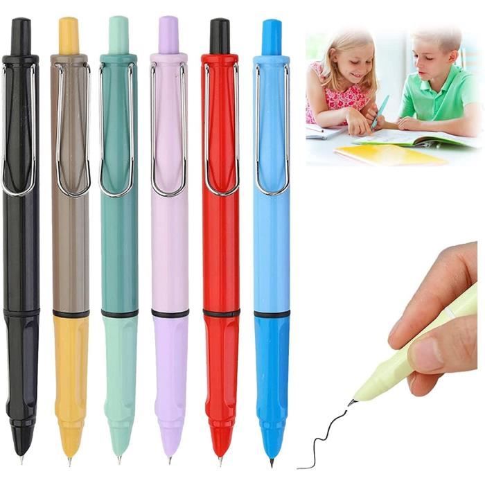 Stylo plume rétractable,stylo plume rechargeable à encre de type presse