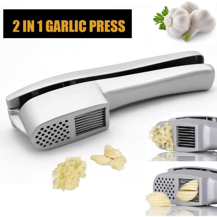 Presse ail Inox Professionnel,Presse-ail Broyeur,Coupe-ail Hachoir pour Gingembre Cuisine Equipee Acier
