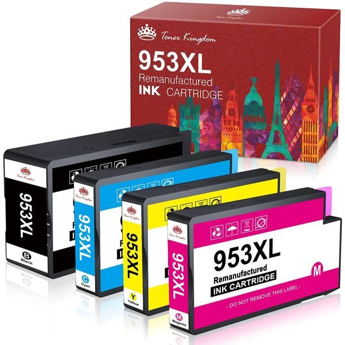 953 XL Pack de 4 Cartouches d'encre compatible pour HP 953 XL 953XL HP953  pour imprimante HP Officejet Pro - Cdiscount Informatique