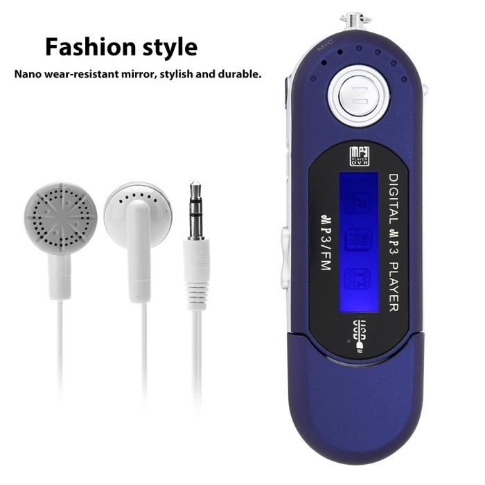 Lecteur MP3 USB avec écran LCD et radio FM - HB058 - Noir - 32 Go