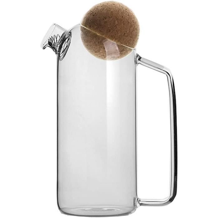 Pichet En Verre Borosilicaté 2.0L - Résistant à La Chaleur - Bec Verseur Anti-Goutte - Idéal Thé, Café, Jus