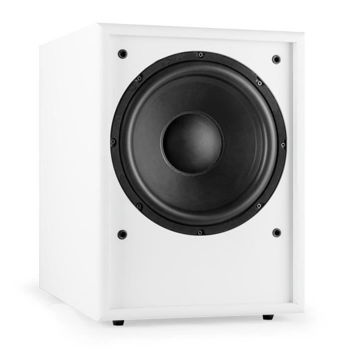 Auna Linie300SWWH Subwoofer Hifi Home cinema actif avec woofer 25cm (10") et châssis