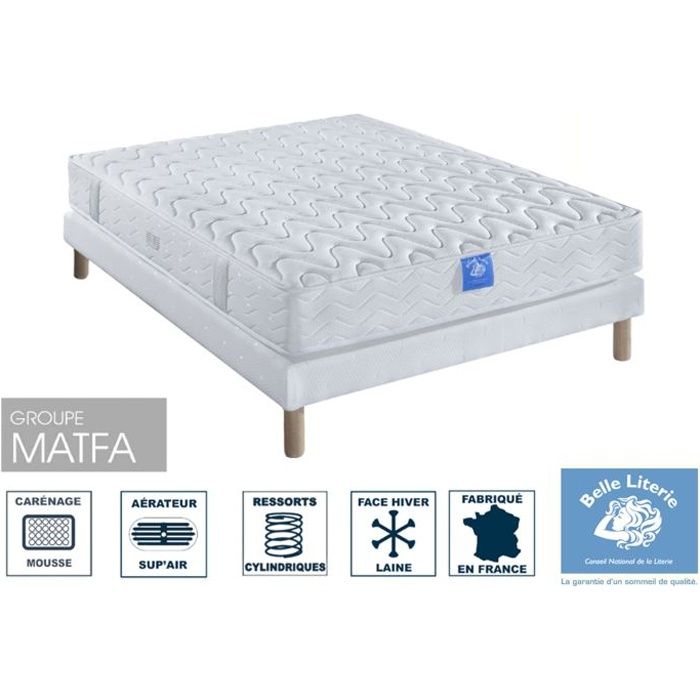 Ensemble Matelas Diademe Belle Literie 120x190 Sommier Tapissier Jeu De 4 Pieds Offerts Cdiscount Maison