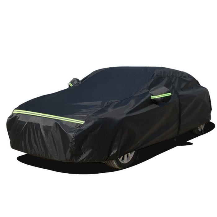 Tissu Oxford épaissi bâche de voiture protection solaire pluie et neige tissu Oxford anti-âge noir 470 x 185 x 160cm