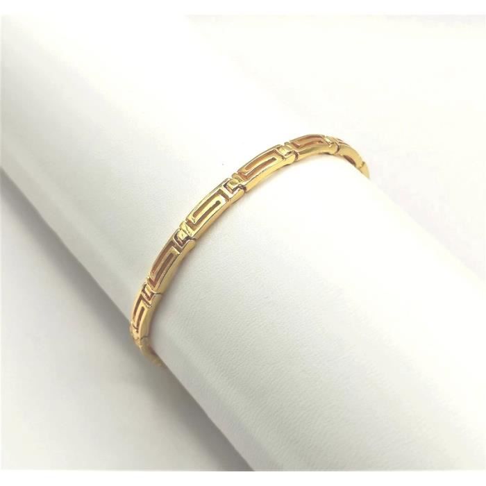 bracelet souple maille arabesque 19 cm or jaune 750 laminé*