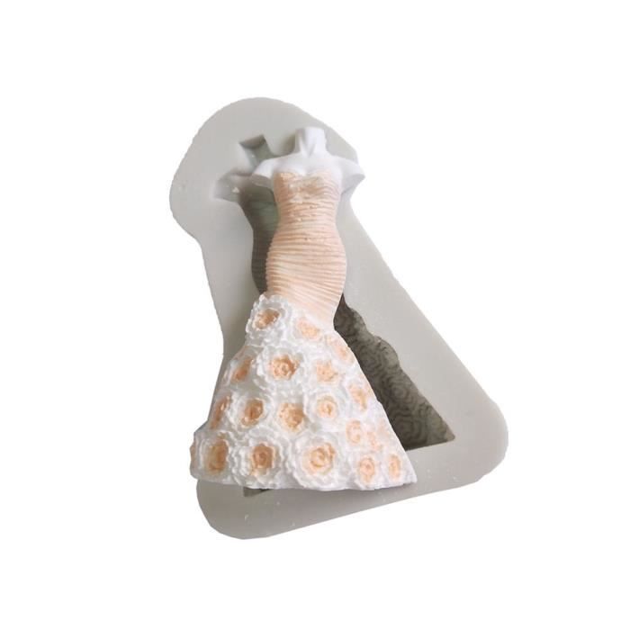 Princesse De Mariage 3d Robe Moule En Silicone Fondant Outil De Decoration De Gateau Bakeware Blanc Cdiscount Maison