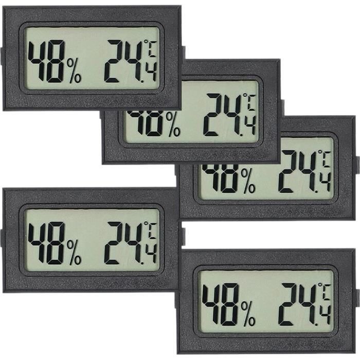 Lot De 2 Thermomètres/hygromètres Solaires BALDR - Capteur Température Et Humidité, Noir