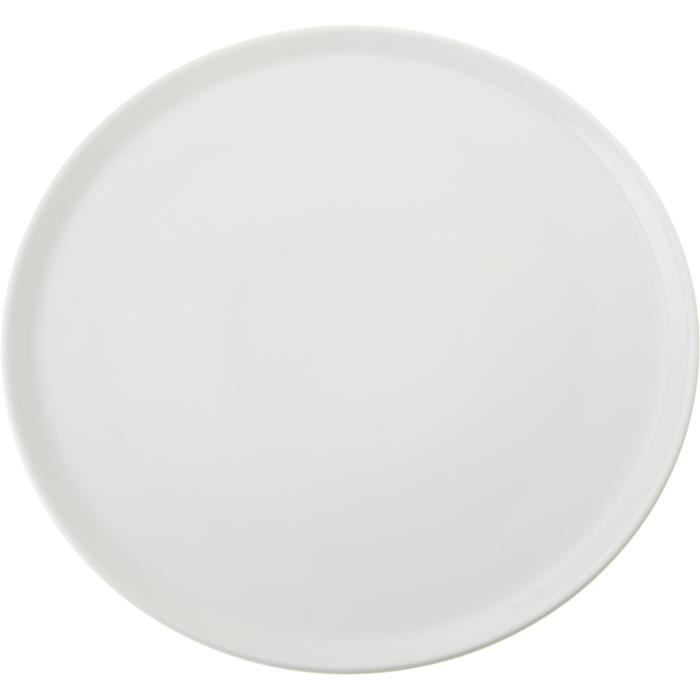 Assiette à Pizza Napoli 33 Cm – Céramique Blanche, Plat Ø 33 Cm, Style Classique Italien