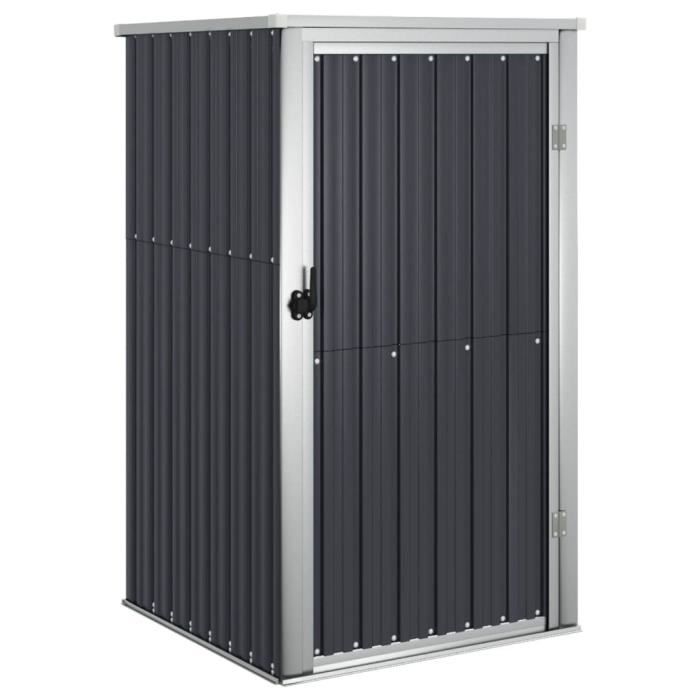 Abri à outils de jardin - DILWE - Anthracite - Acier galvanisé - 88x89x161 cm - Porte 71x152 cm