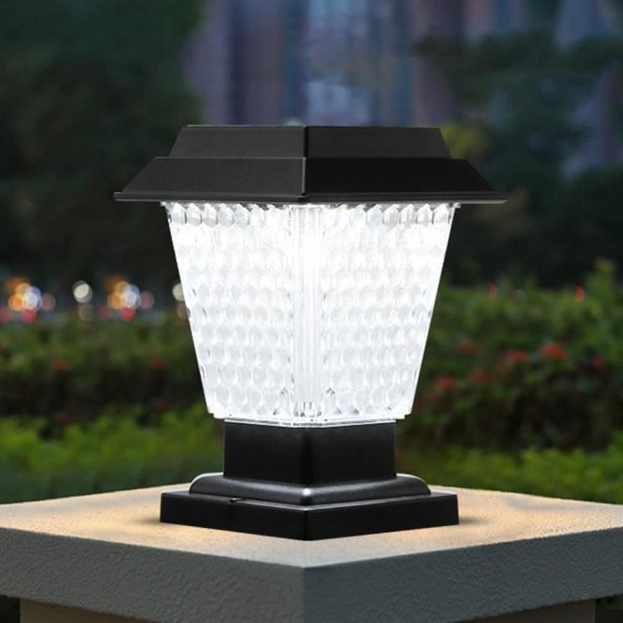 EJ.life Lampe solaire LED pour poteau bois, étanche IP65, jardin extérieur, allumage automatique