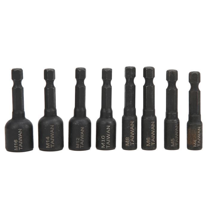 Kit 8 Douilles Pour Robinet – Outillage Chromé Vanadium, Noir, Fiable Pour Vos Réparations
