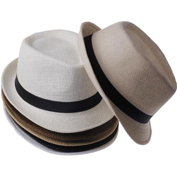 PPSTYLE Chapeaux de Seau pour Filles Femmes Chapeau de pêcheur réversible à Deux côtés Panama Bob Chapeau Chapeau de Soleil d'été 