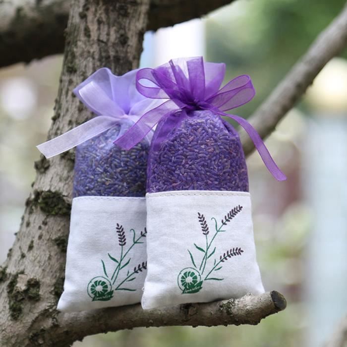 30 Sachets De Lavande Vides Avec Cordon - Tissu Violet Floral 7,5x15,5 Cm, à Remplir Soi-même, Anti-mites, Parfum