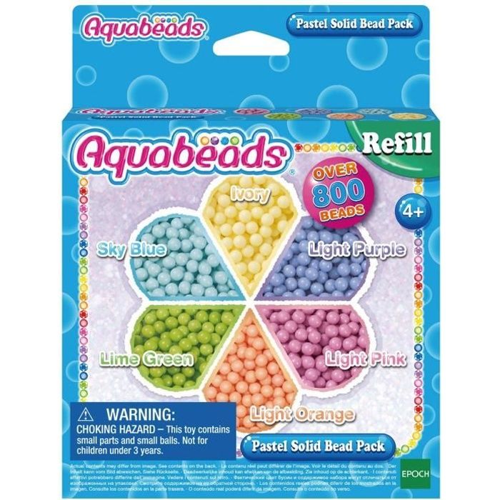 Aquabeads – Recharge De Perles Pastel – Kit Loisirs Créatifs – Perles Qui Collent à L'eau – Activité Manuelle Autonome Pour Enfants Dès 4 Ans – 31360