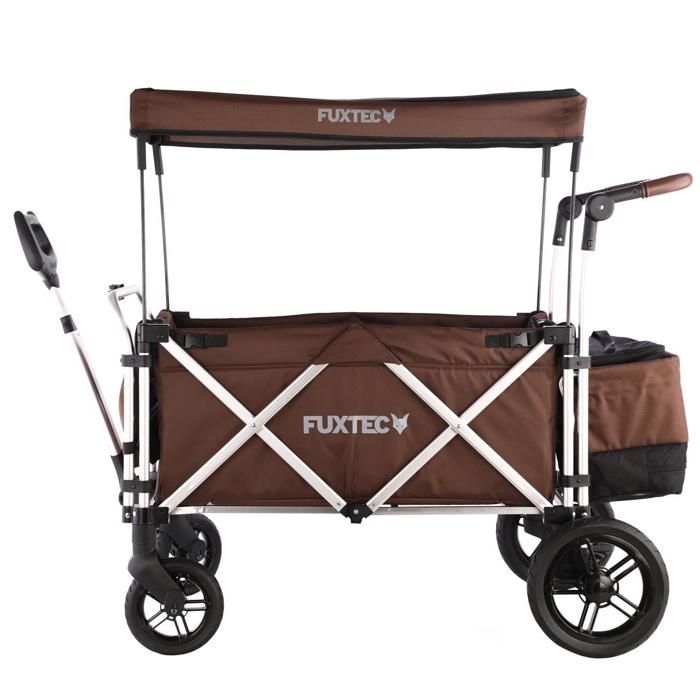 Chariot de transport enfant - FUXTEC Super Cruiser - marron - pliable charge 75 kg