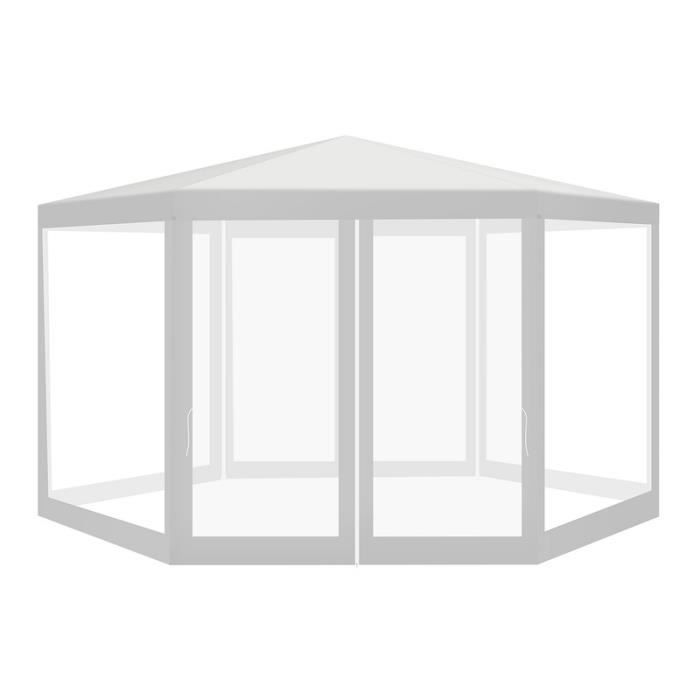 Izrielar Tente avec moustiquaire Tonnelle tente de réception hexagonale pour tonnelle de jardin 2x2x2m blanc TENTE DE CAMPING
