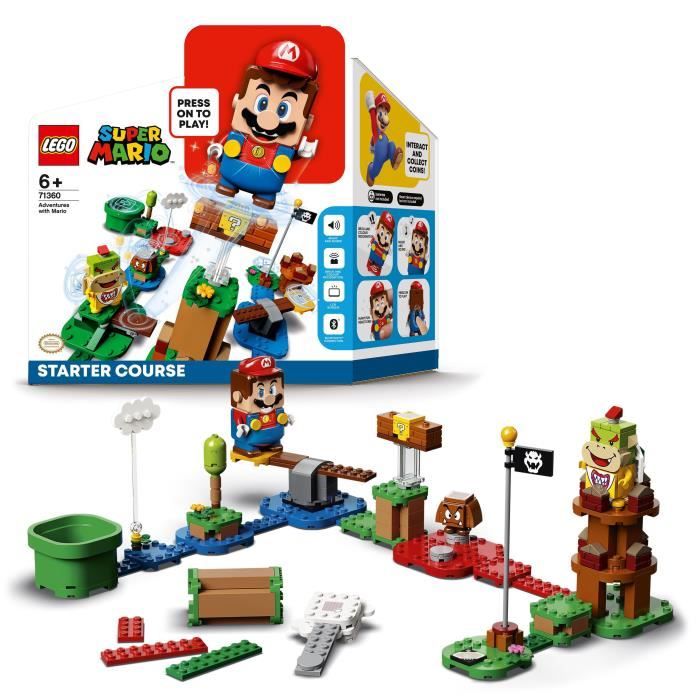 lego® super mario 71360 pack de démarrage les aventures de mario, jouet, figurine interactive