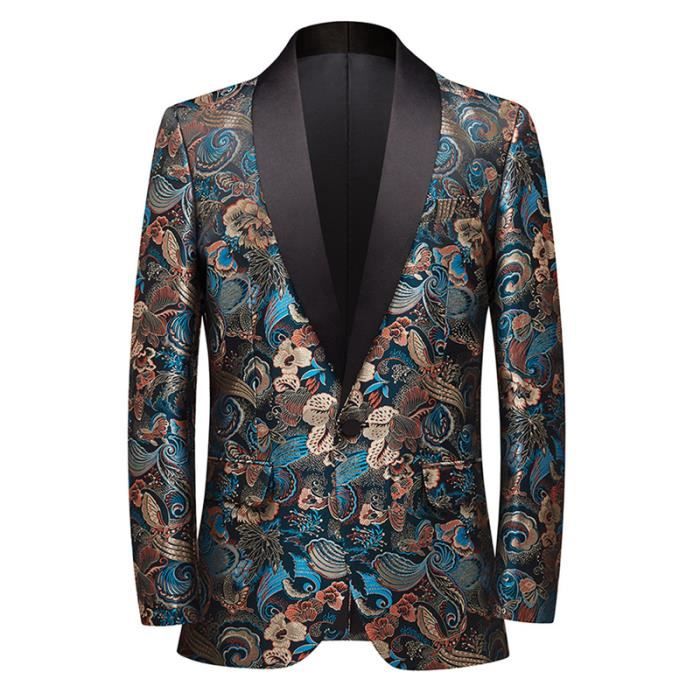 Costume Smoking Homme 3 Pièces Allthemen - Jacquard Slim Fit, Col Châle - Pour Mariage/Soirée