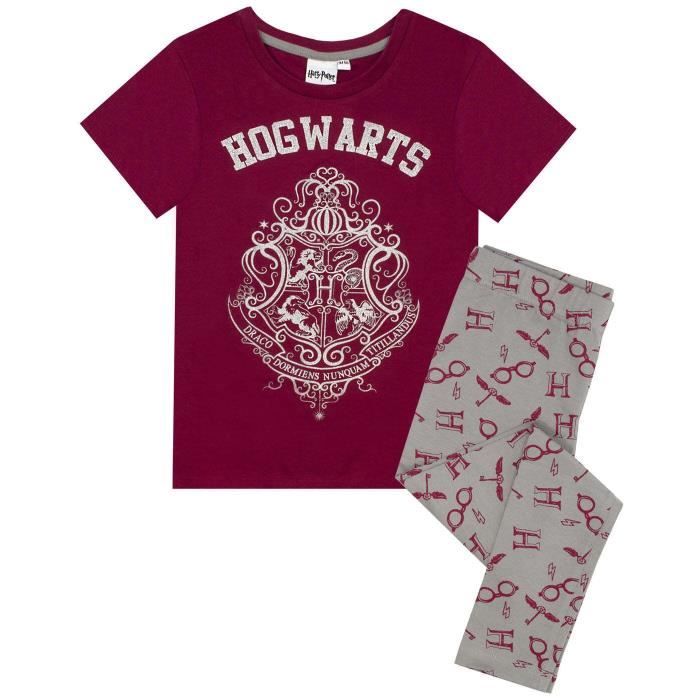 Ensemble de pyjama Harry Potter - Paillettes - Emblème de Poudlard - Fille  - Enfant Bordeaux / gris - Cdiscount Sport