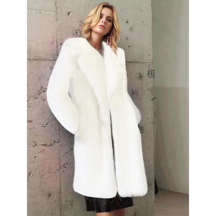 Manteau D'hiver Fille Long Avec Capuche Fausse Fourrure - Rembourrage Polyester Chaud - Fermeture éclair - Pour école Et Plein Air