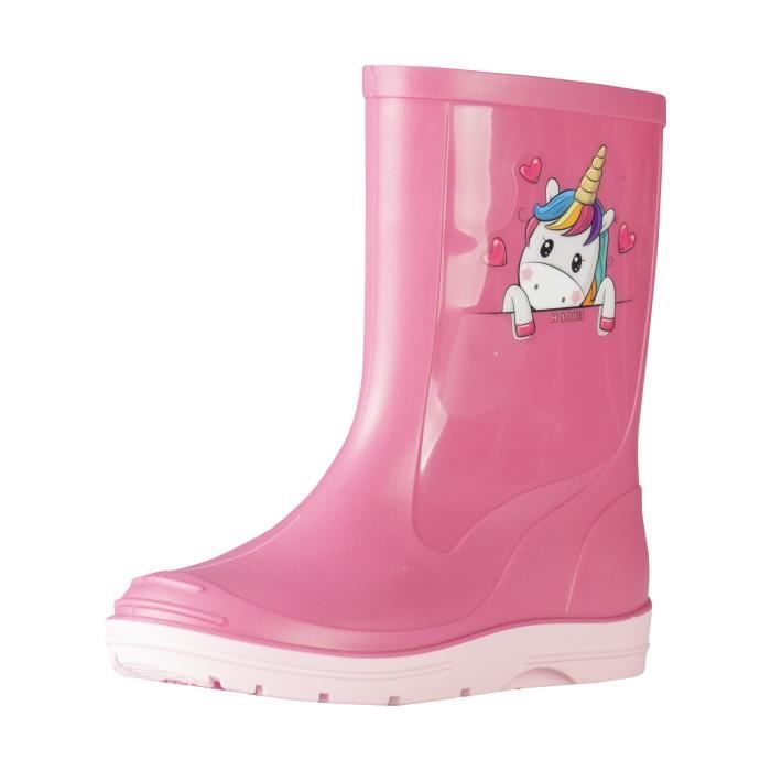 bottes d'équitation de pluie pvc fille horka - roze - 23