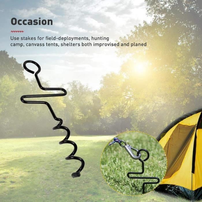 Lot De 2 Piquets De Tente Ajustables – Fibre De Carbone, 47 Cm, 7 Sections, Légers, Pour Camping, Bâche, Auvent