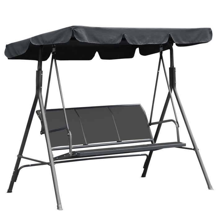 Balancelle de jardin Outsunny Métal 170x108x153cm Gris