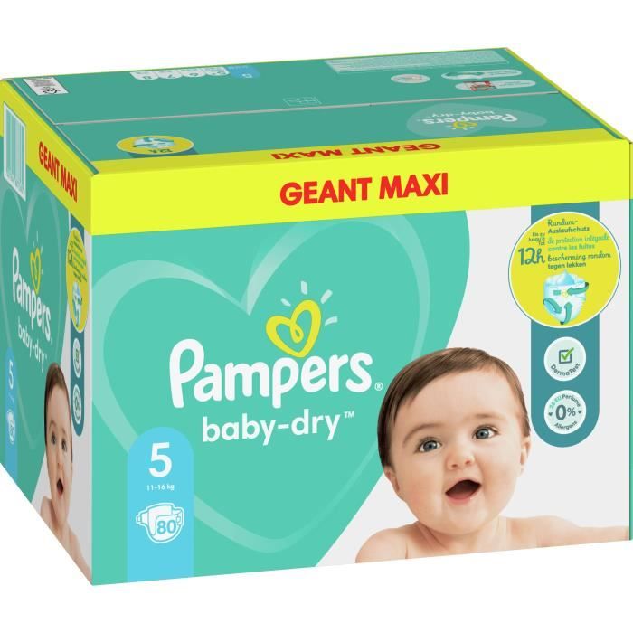 Pampers Couche Baby dry taille 5-74 pièces
