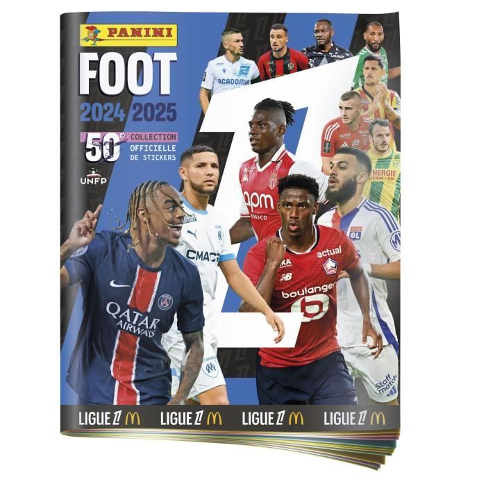 Starter Pack PANINI Foot Ligue 1 2024 2025 McDonald' Album 2 pochettes 1 offerte