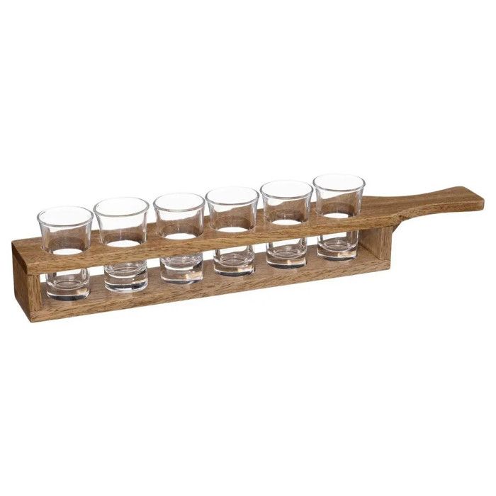 Porte-Verres à Liqueur En Acrylique Noir - Support Pour 6 Verres à Shot - Gatuida
