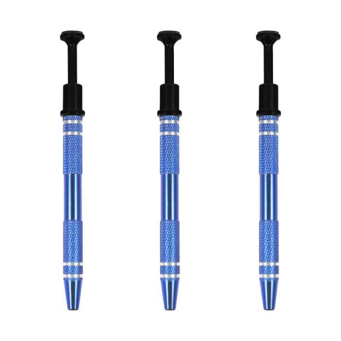 Kit De 5 Extracteurs De Puces IC En Acier Inoxydable - Poignée Vinyle Isolée Bleue - Neuf