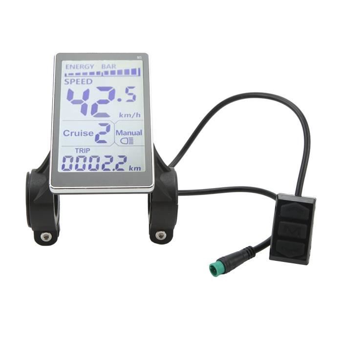 Pwshymi panneau de commande LCD pour vélo électrique Compteur LCD pour vélo électrique 5 broches 24V 36V 48V 60V Écran sport kit