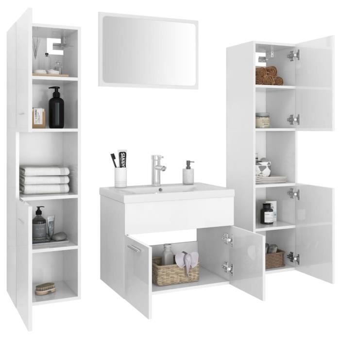 Pelipal Quickset 359 Armoire Murale Salle De Bain 53 Cm Blanc Brillant – 2 Portes, 2 Étagères, Poignées Chromées