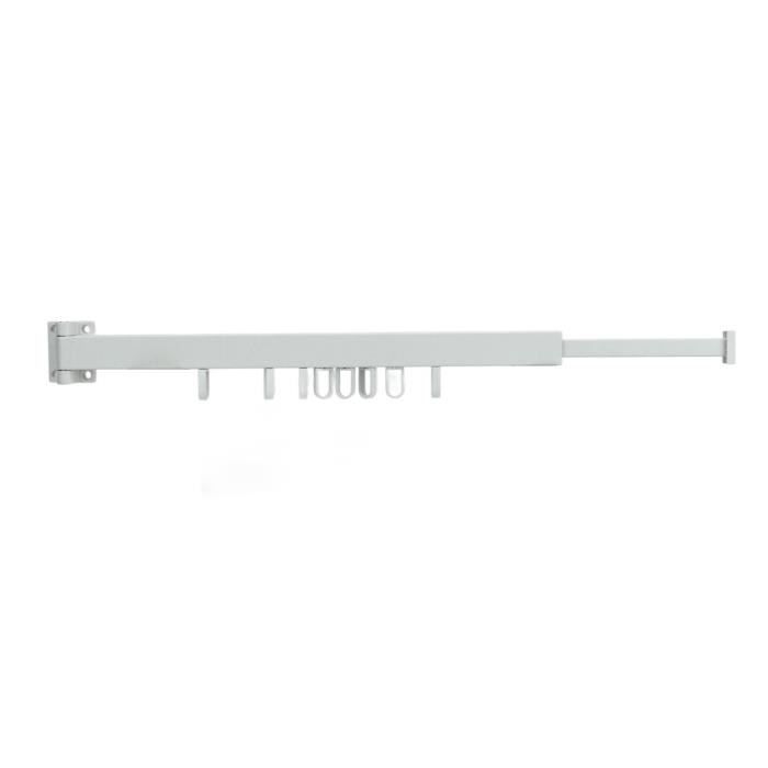 Étendoir à Linge Mural Pliable Et Rétractable - 4 Barres En Aluminium, Capacité 27kg, Longueur 3.9m - Blanc