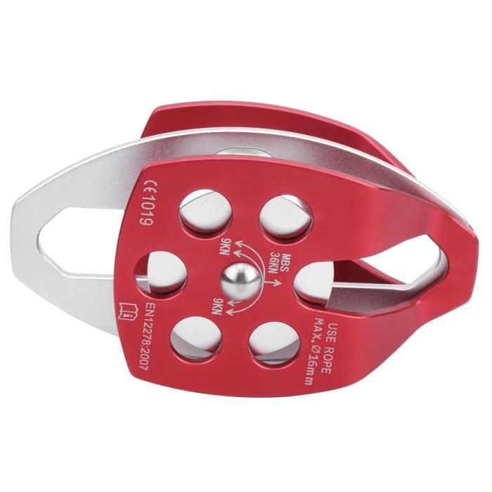Poulie Légère Escalade Poulie De Tyrolienne BONKZEBU - Double Roulement, Aluminium Et Acier Inoxydable, Pour Alpinisme, Escalade Accessoire Accrobranche Portable