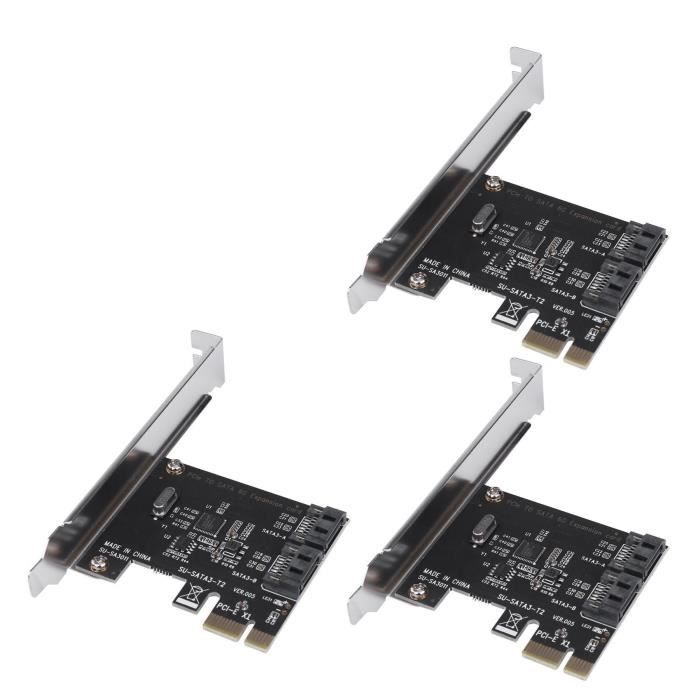 Kuuddker Carte PCIe Vers 2 Ports SATA 3.0 6Gbps – Adaptateur Contrôleur SATA III Rapide Et Fiable