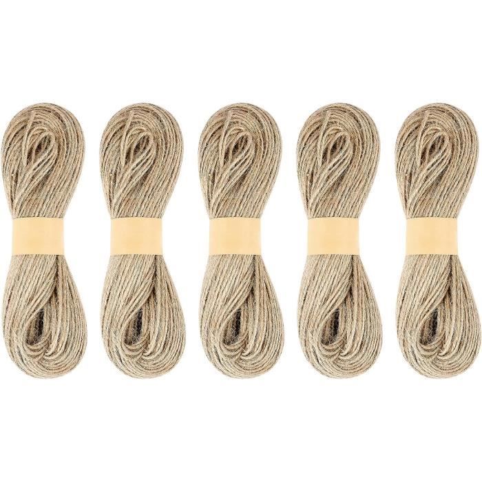 Ficelle De Jute 2mm X 25m - Lot De 12 Bobines, Naturelle Et Écologique
