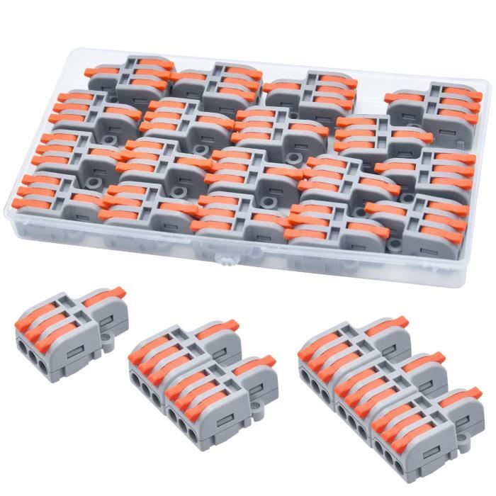 Connecteur à Levier 2 Entrées 12 Sorties - Bornier Sur Rail DIN - Câblage Rapide Sans Outil - 6 Pièces - Pour Fils 0,08-4mm²