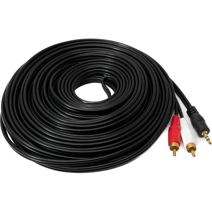 HAMA Cavo Audio 2 RCA Maschio – Jack 3.5mm Maschio, 2 Metri, Nero – Per Collegare Lettori A Amplificatori